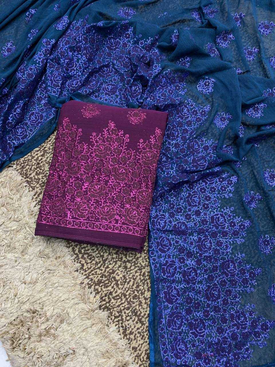 Ynf Chiffon KESH336 EMBOSSED Sarees Wholesale Georgette Sarees Chiffon Sarees Zari Sarees Manufacturer