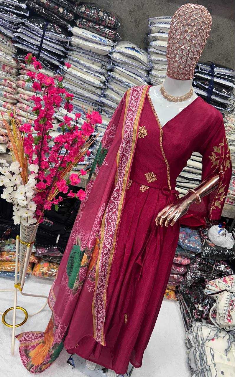 YNF CHINNON SILK KESH399 3117 GOWNS WHOLESALE CHIFFON SILK EMBROIDERY SEQUINS WORK GOWNS MANUFACTURER