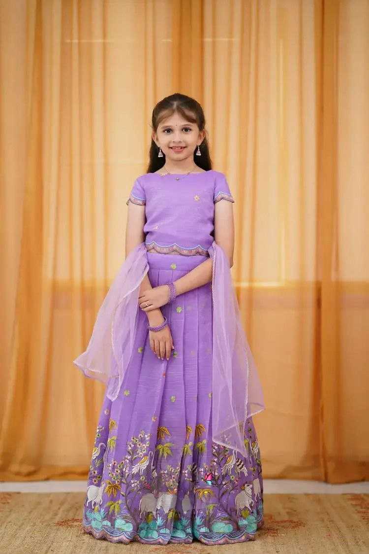 Ynf Chinon KESH109 RRKT101 Kids Wear Wholesale Kids Lehenga Kids Traditional Outfits Baby Girl Lehenga Manufacturer