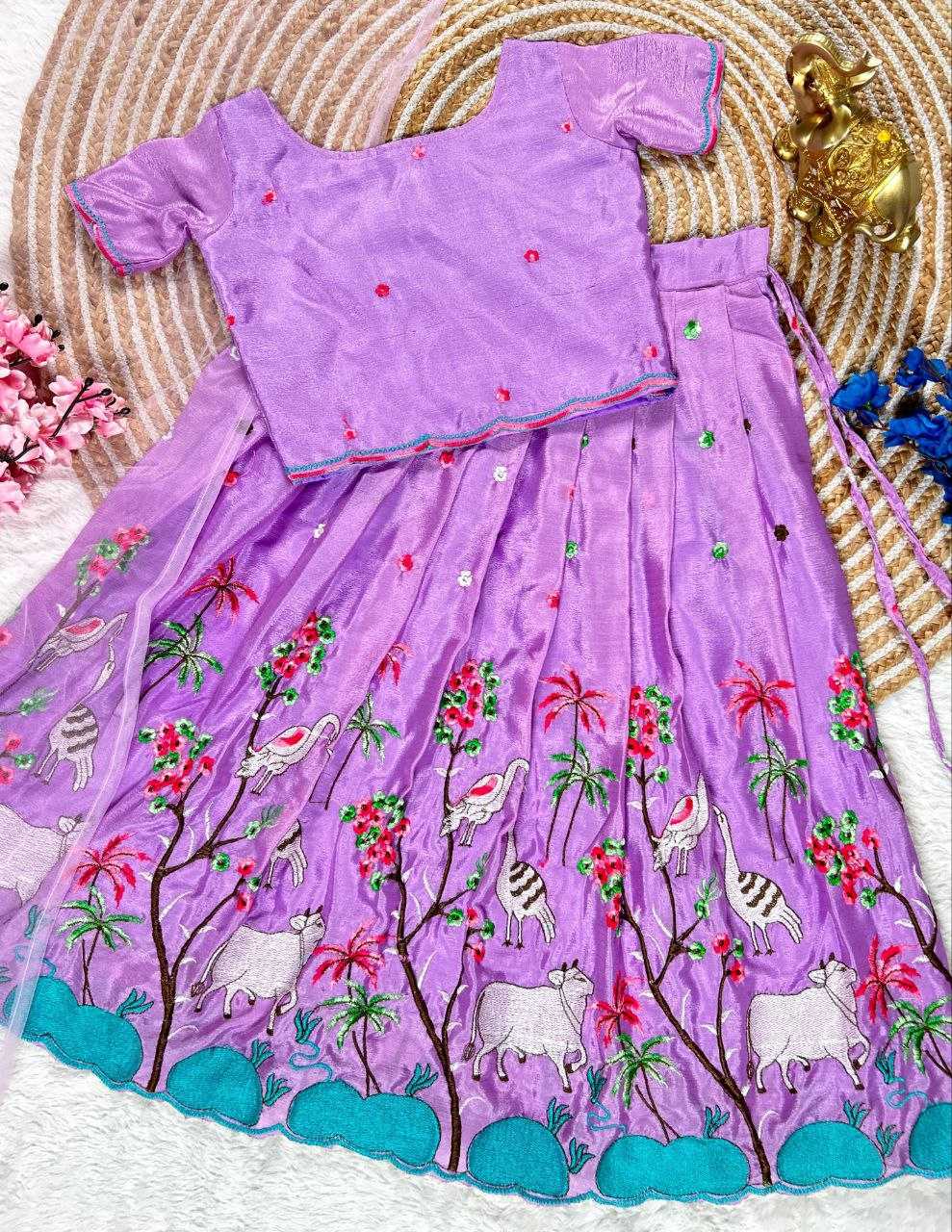 Ynf Chinon KESH109 RRKT101 Kids Wear Wholesale Kids Lehenga Kids Traditional Outfits Baby Girl Lehenga Manufacturer