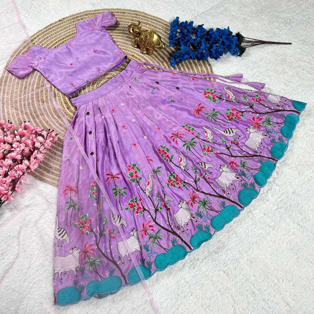 Ynf Chinon KESH109 RRKT101 Kids Wear Wholesale Kids Lehenga Kids Traditional Outfits Baby Girl Lehenga Manufacturer