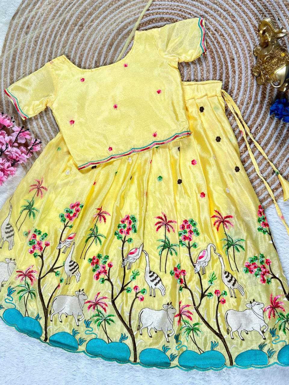 Ynf Chinon KESH109 RRKT101 Kids Wear Wholesale Kids Lehenga Kids Traditional Outfits Baby Girl Lehenga Manufacturer