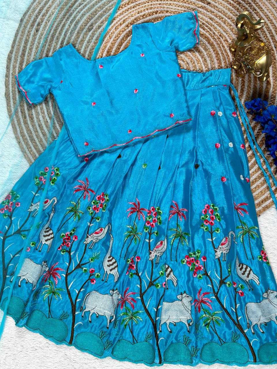 Ynf Chinon KESH109 RRKT101 Kids Wear Wholesale Kids Lehenga Kids Traditional Outfits Baby Girl Lehenga Manufacturer