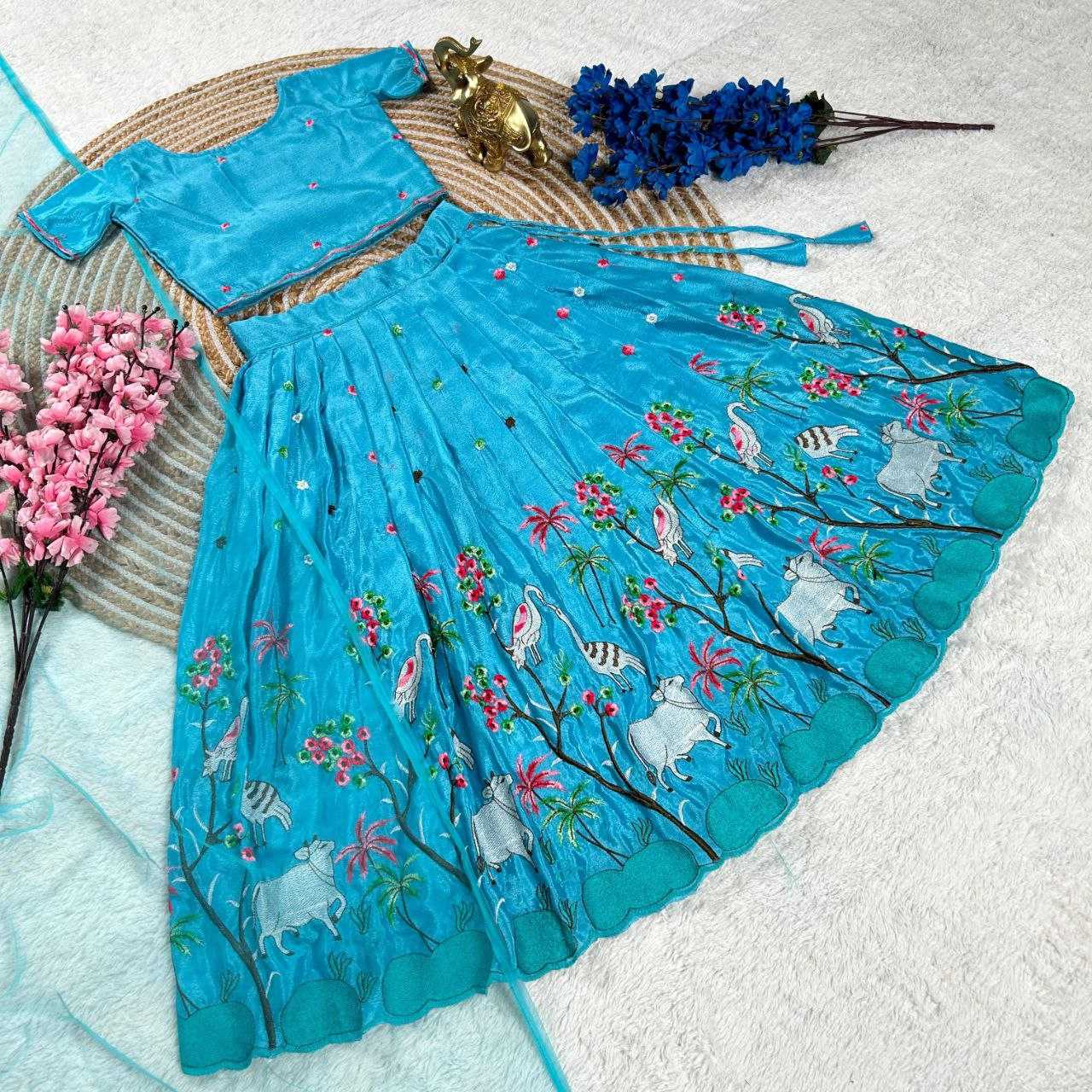 Ynf Chinon KESH109 RRKT101 Kids Wear Wholesale Kids Lehenga Kids Traditional Outfits Baby Girl Lehenga Manufacturer