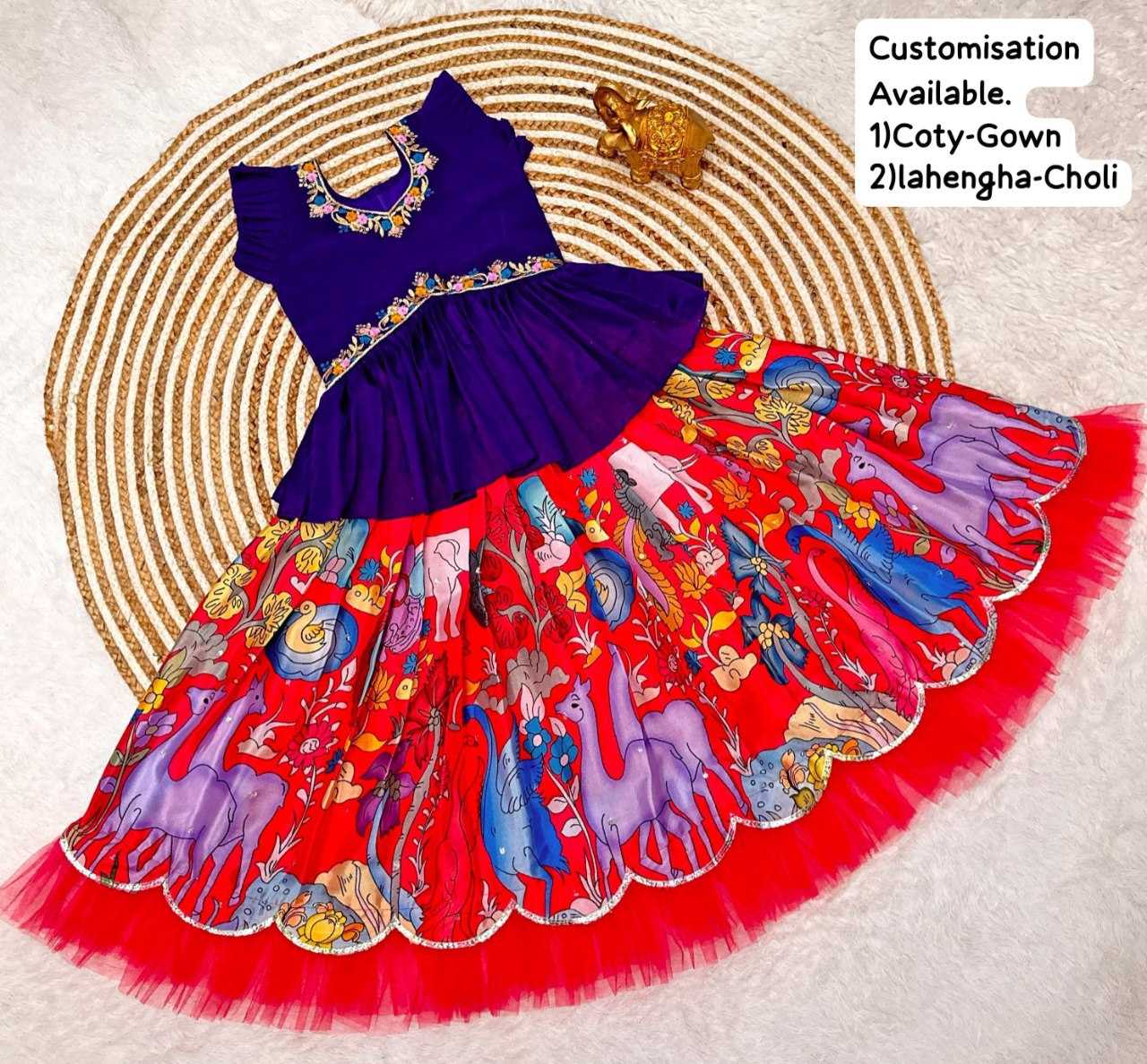 Ynf Chinon KESH109 RRKT81 Kids Wear Wholesale Kids Lehenga Kids Gown Baby Girl Lehenga Manufacturer