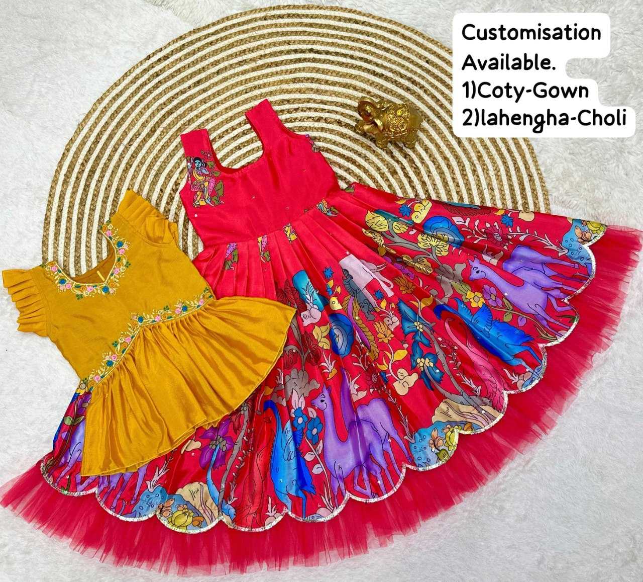 Ynf Chinon KESH109 RRKT81 Kids Wear Wholesale Kids Lehenga Kids Gown Baby Girl Lehenga Manufacturer