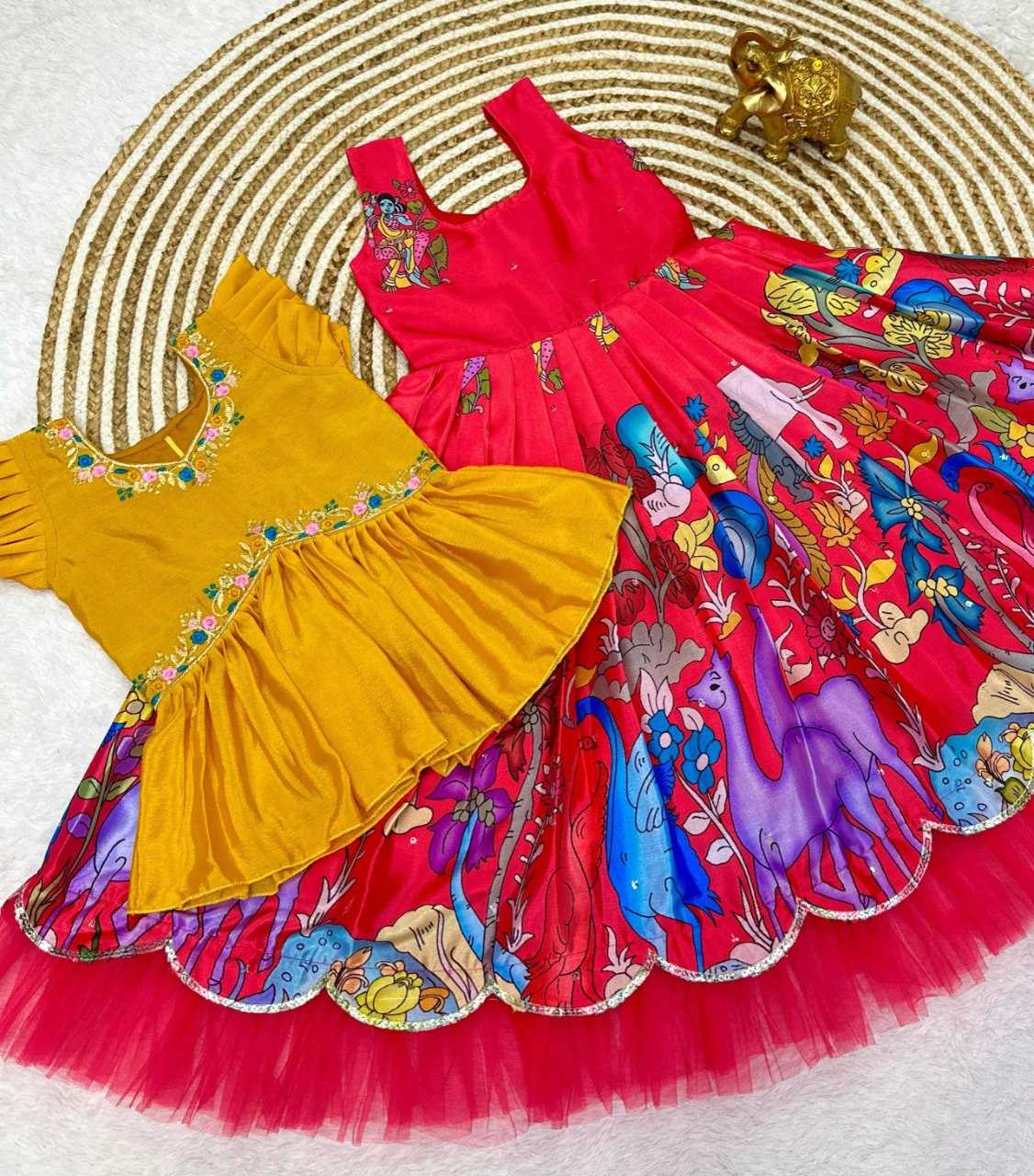 Ynf Chinon KESH109 RRKT81 Kids Wear Wholesale Kids Lehenga Kids Gown Baby Girl Lehenga Manufacturer