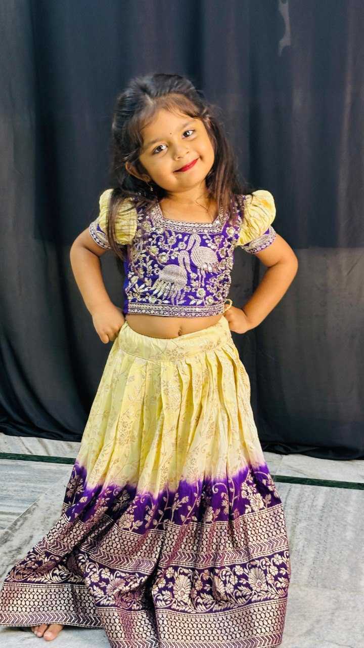 Ynf Chinon KESH109 RRKT89 Kids Wear Wholesale Kids Lehenga Kids Traditional Outfits Baby Girl Lehenga Manufacturer