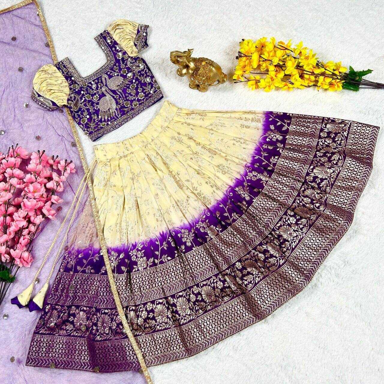 Ynf Chinon KESH109 RRKT89 Kids Wear Wholesale Kids Lehenga Kids Traditional Outfits Baby Girl Lehenga Manufacturer