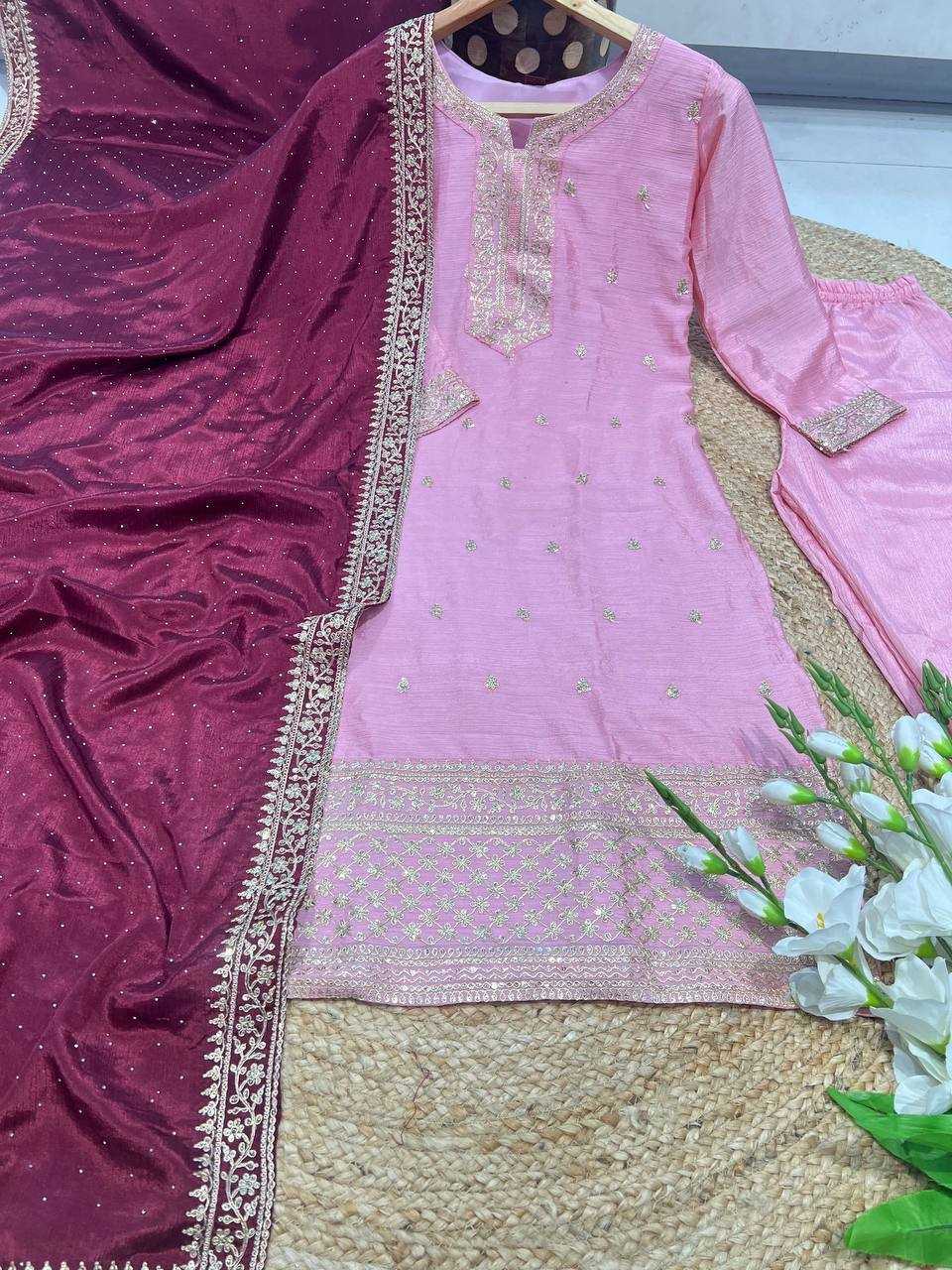 Ynf Chinon KESH164 G76 Suits & Dresses Wholesale Sharara Salwar Suits Embroidery Suits Designer Suits Manufacturer