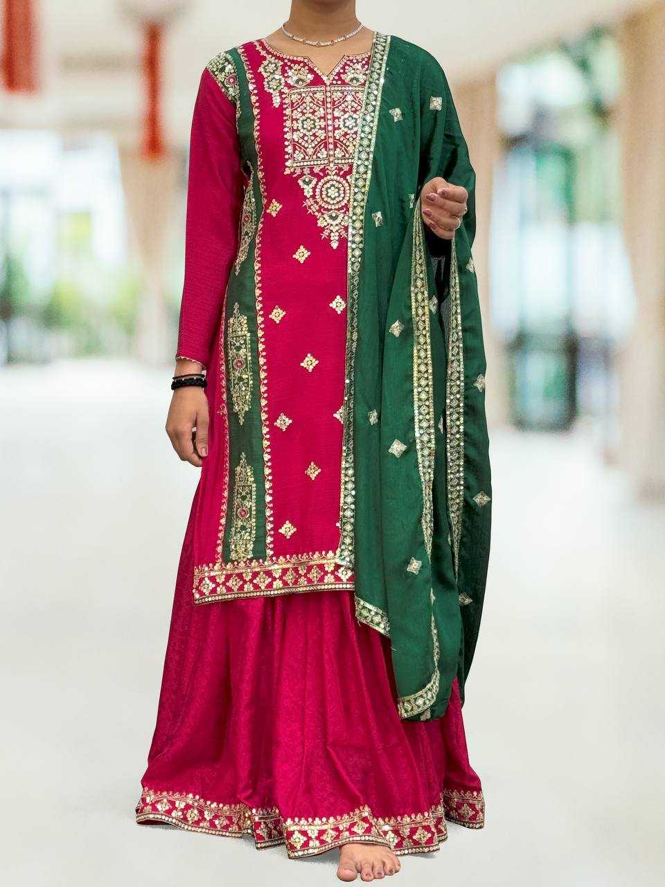 YNF CHINON KESH228 575 SUITS & DRESSES WHOLESALE LADIES EMBROIDERY SHARARA SUITS MANUFACTURER