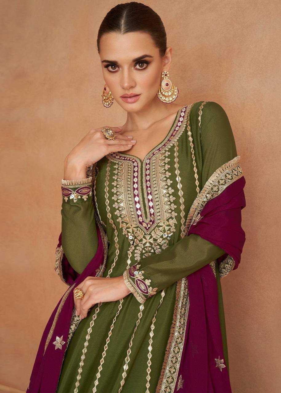 YNF CHINON KESH398 1158 SUIT WHOLESALE WEDDING EMBROIDERY PALAZZO SUITS MANUFACTURER