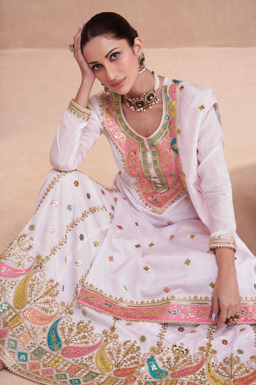 YNF CHINON KESH398 1159 PALAZO SUIT WHOLESALE WEDDING PALAZZO EMBROIDERY SUITS MANUFACTURER