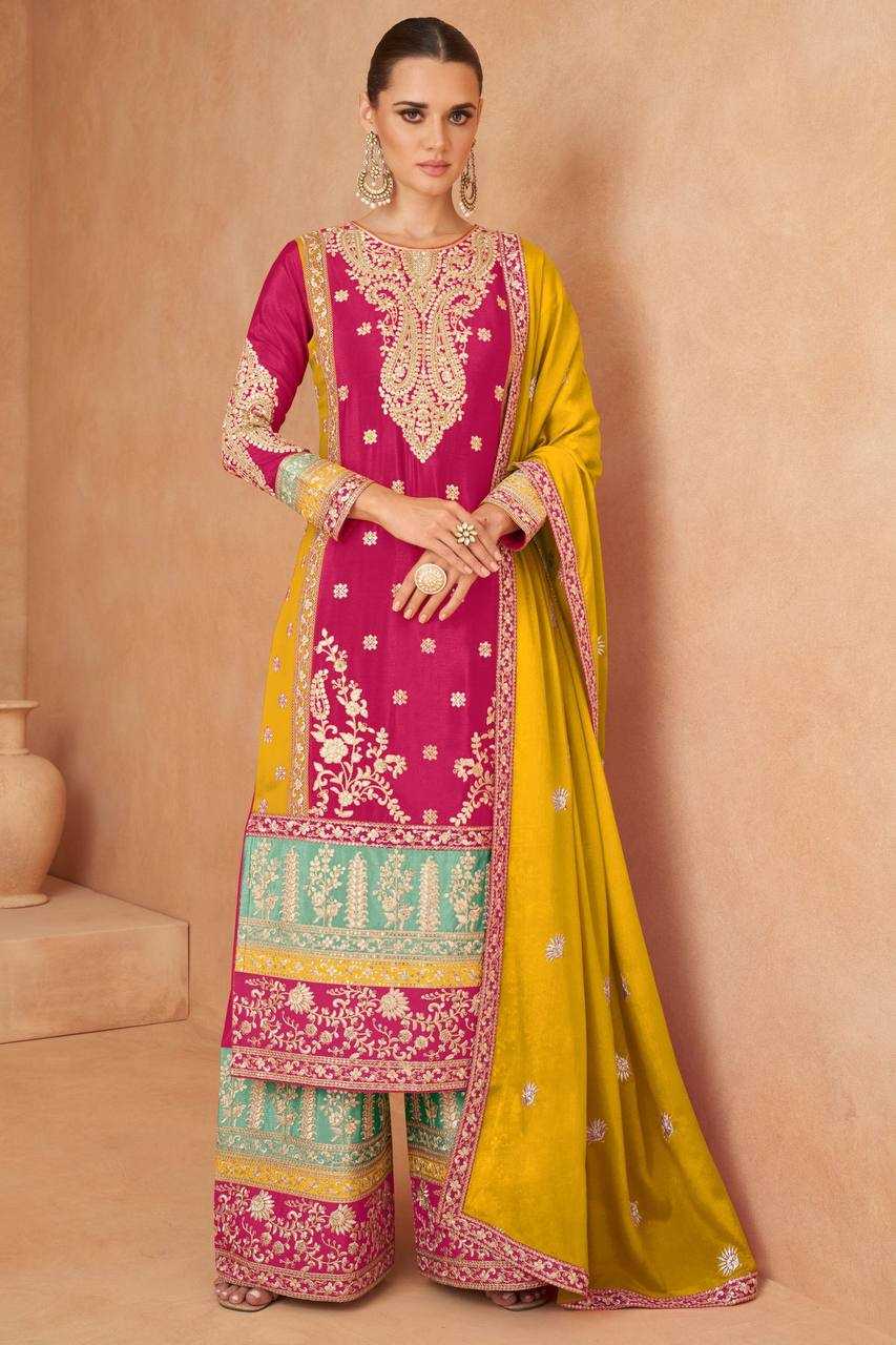 YNF CHINON KESH398 1163 PALAZO SUIT WHOLESALE WEDDING EMBROIDERY PALAZO SUITS MANUFACTURER