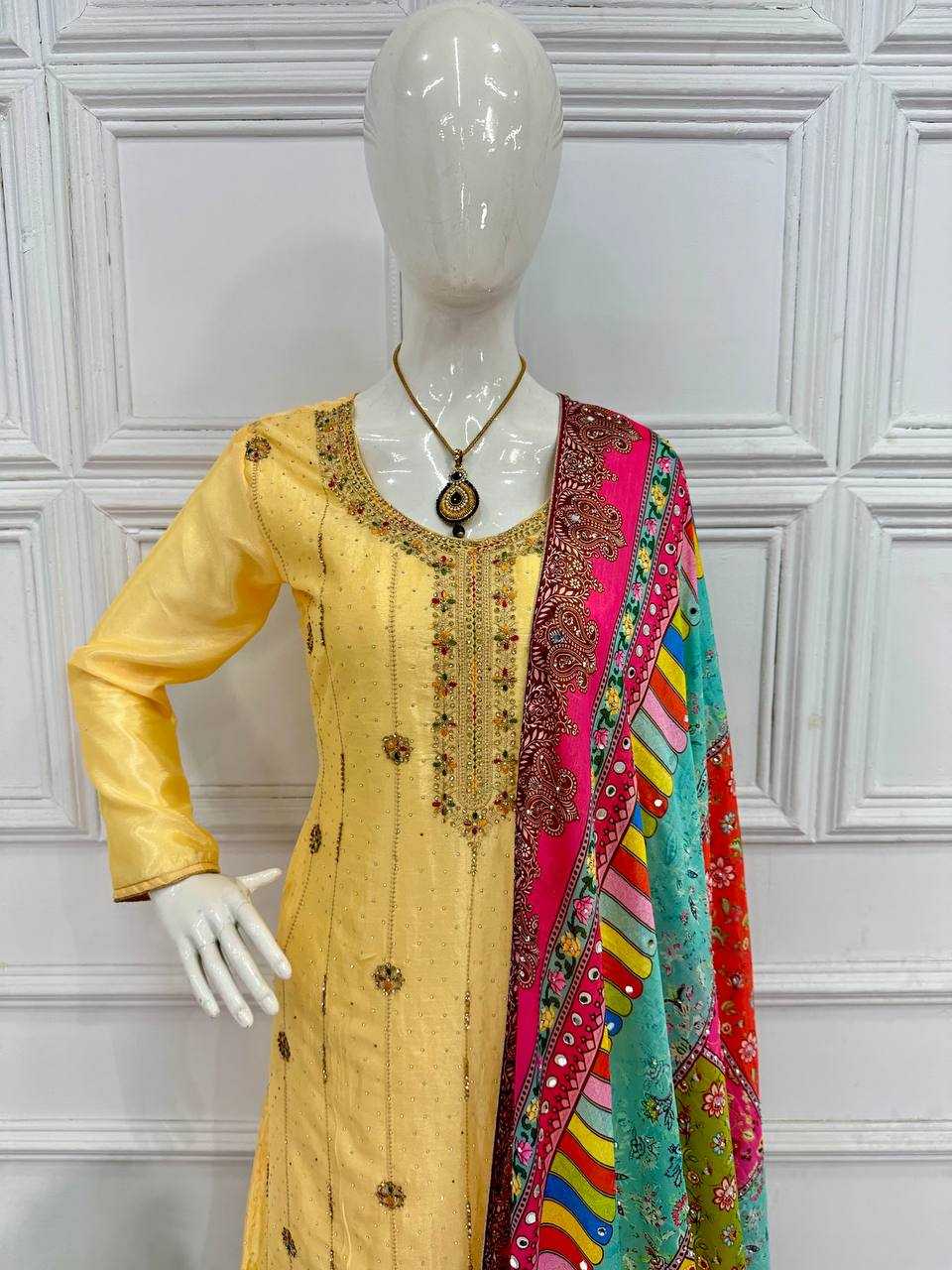 Ynf Chinon KESH413 1046 Suits & Dresses Wholesale Printed Suits Embroidery Suits Designer Suits Manufacturer