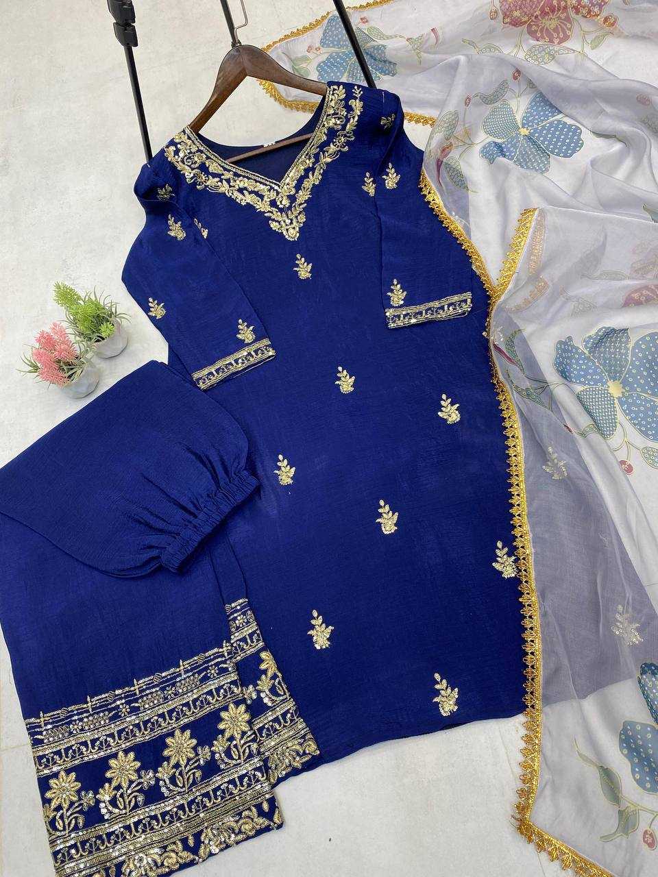 YNF CHINON RIN141 1898 SUITS & DRESSES WHOLESALE EMBROIDERY PARTY WEAR SUITS MANUFACTURER