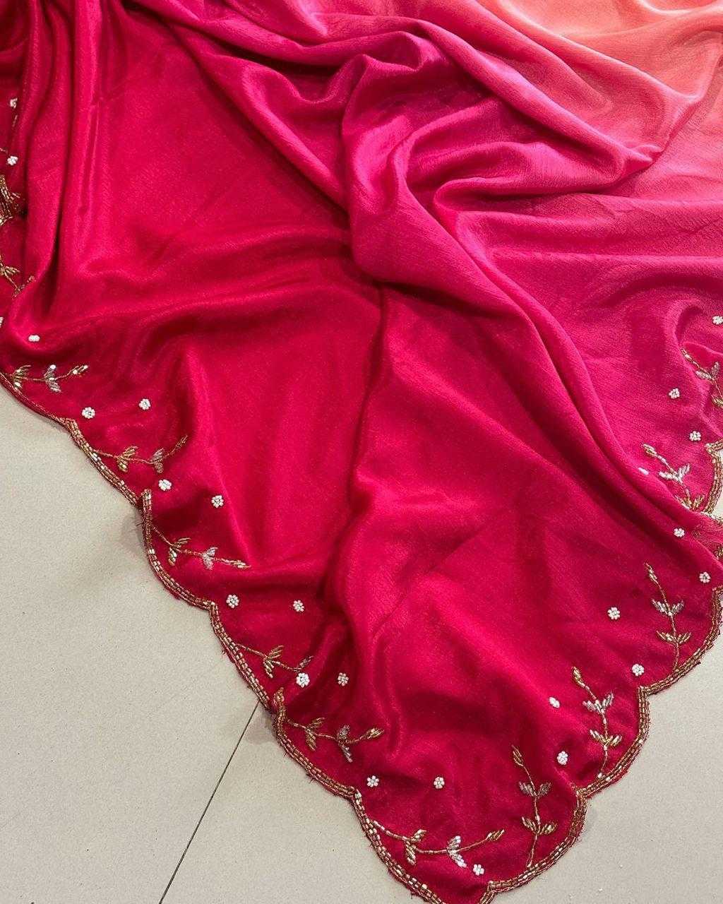 Ynf Chinon RIN199 SMH29 Sarees Wholesale Fancy Hand Work Silk Sarees Manufacturer