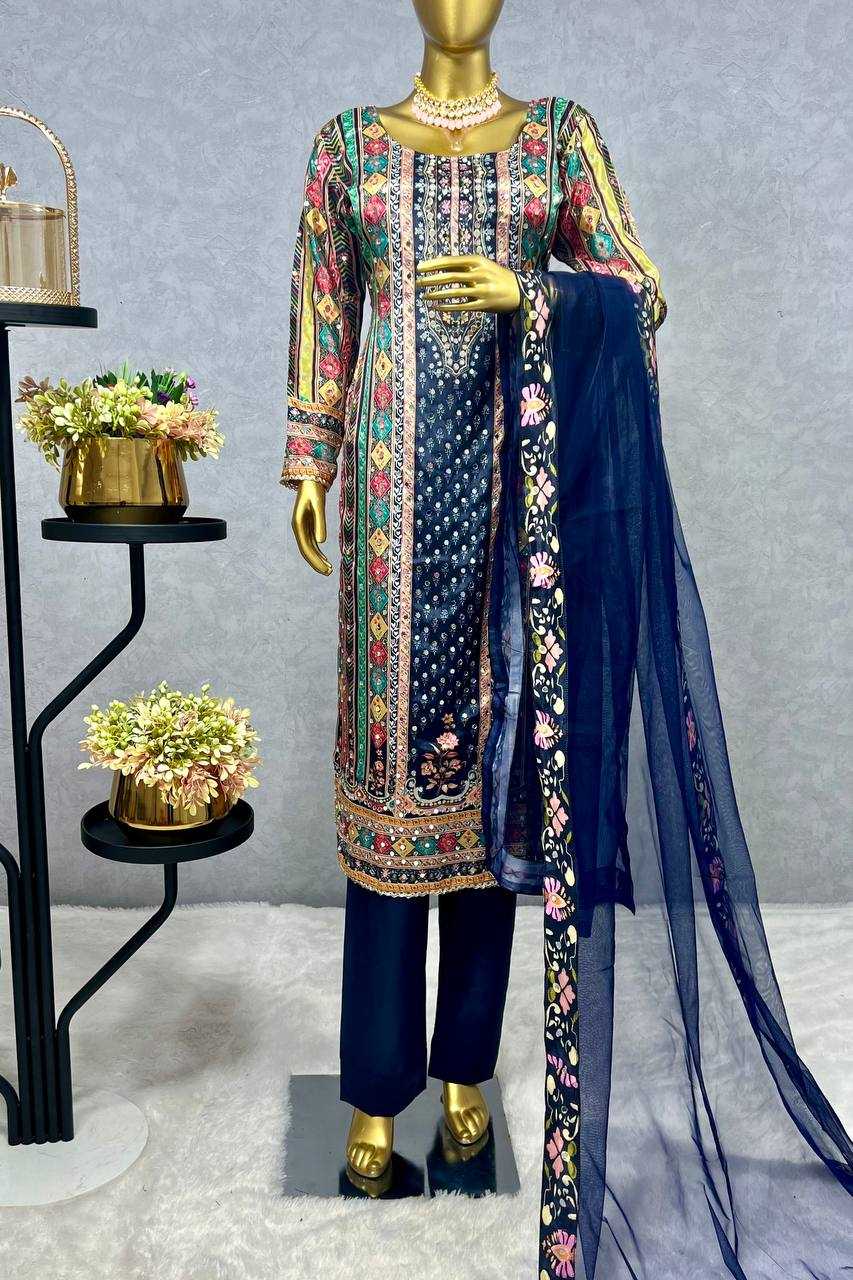 Ynf Chinon Silk KESH159 1309 Suits & Dresses Wholesale Printed Suits Designer Suits Silk Suits Manufacturer