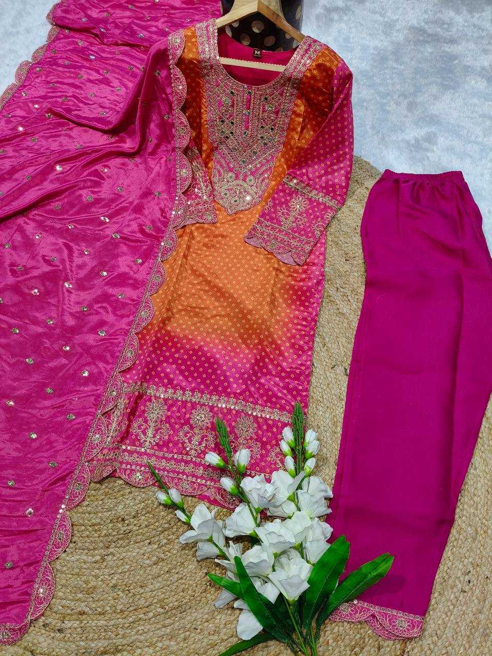 Ynf Chinon Silk KESH164 G78 Suits & Dresses Wholesale Printed Suits Embroidery Suits Silk Suits Manufacturer