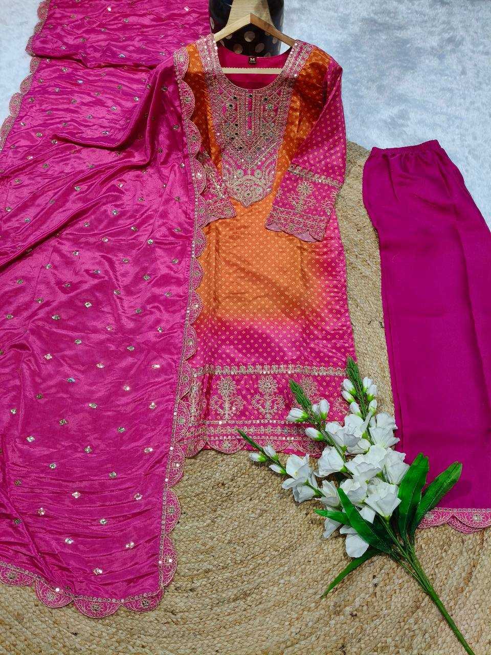 Ynf Chinon Silk KESH164 G78 Suits & Dresses Wholesale Printed Suits Embroidery Suits Silk Suits Manufacturer