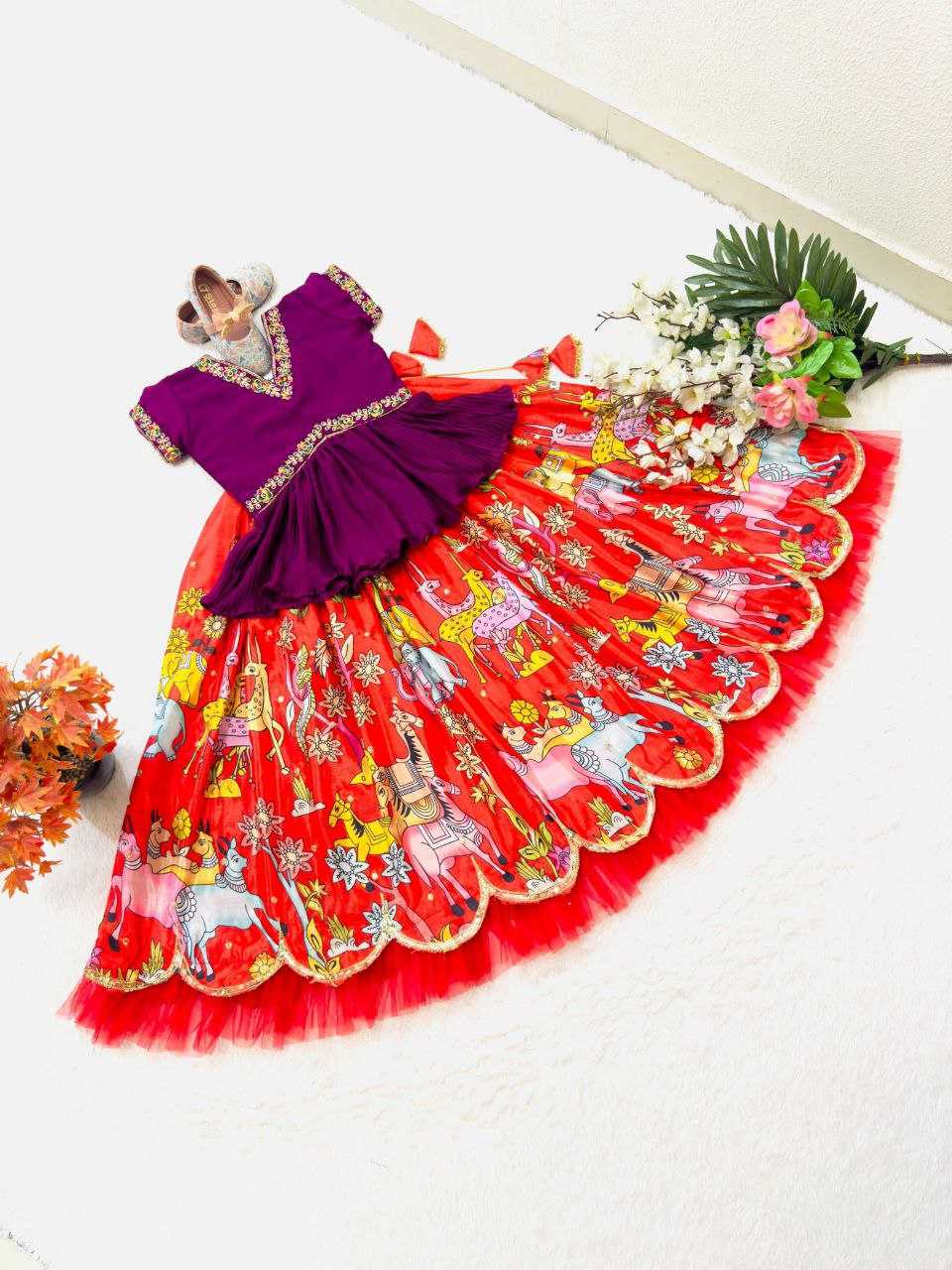 Ynf Chinon Silk KESH168 MNT41 Kids Wear Wholesale Kids Lehenga Baby Girl Lehenga Kids Silk Dress Manufacturer