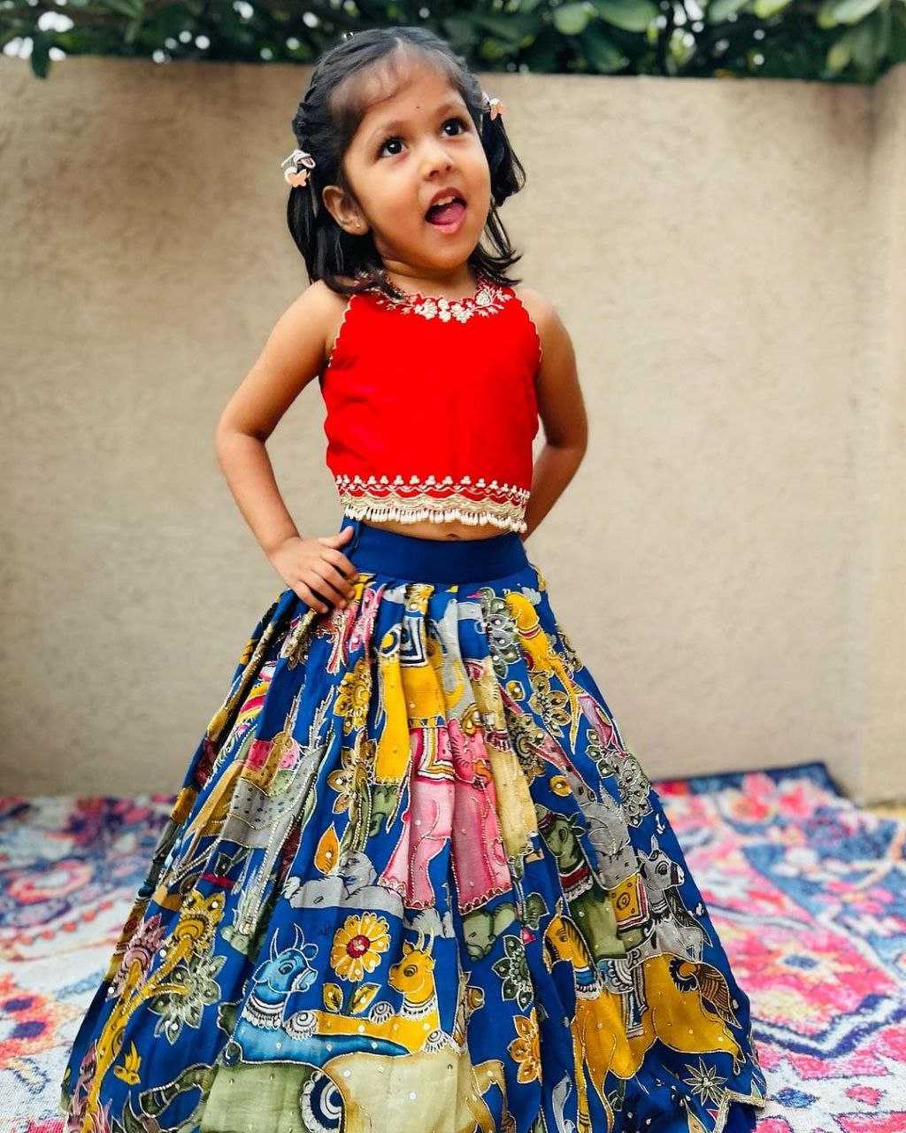 Ynf Chinon Silk KESH168 MNT42 Kids Wear Wholesale Kids Lehenga Kids Traditional Outfits Baby Girl Lehenga Manufacturer