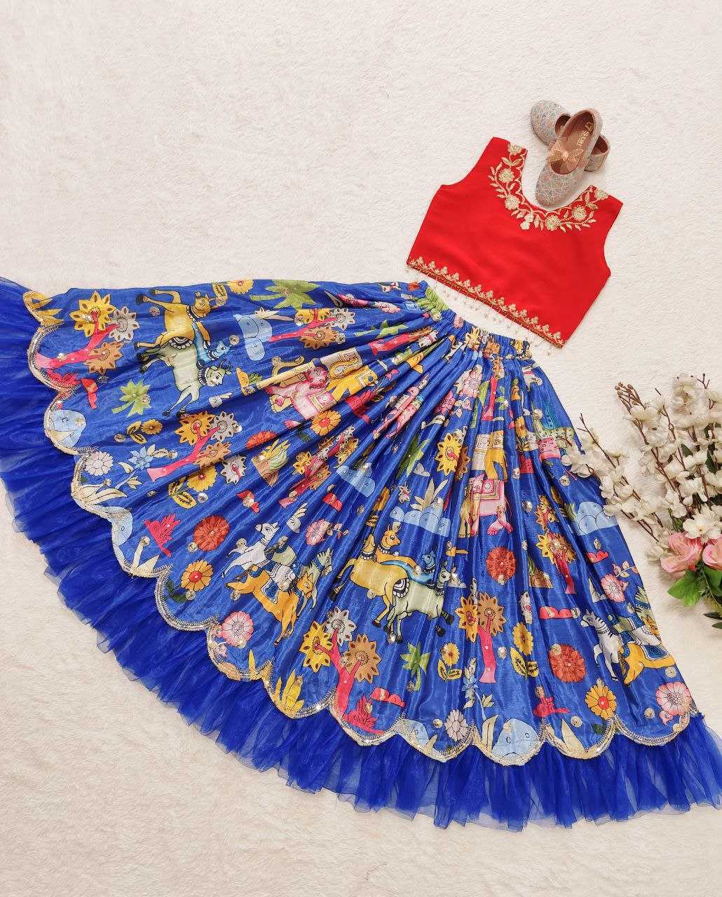 Ynf Chinon Silk KESH168 MNT42 Kids Wear Wholesale Kids Lehenga Kids Traditional Outfits Baby Girl Lehenga Manufacturer