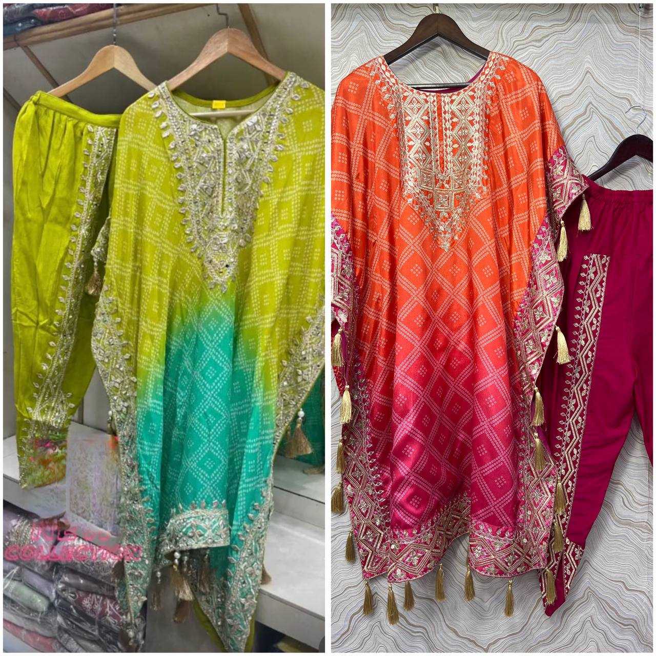 Ynf Chinon Silk KESH228 564 Suits & Dresses Wholesale Embroidered Dresses Silk Dresses Kaftan Dresses Manufacturer