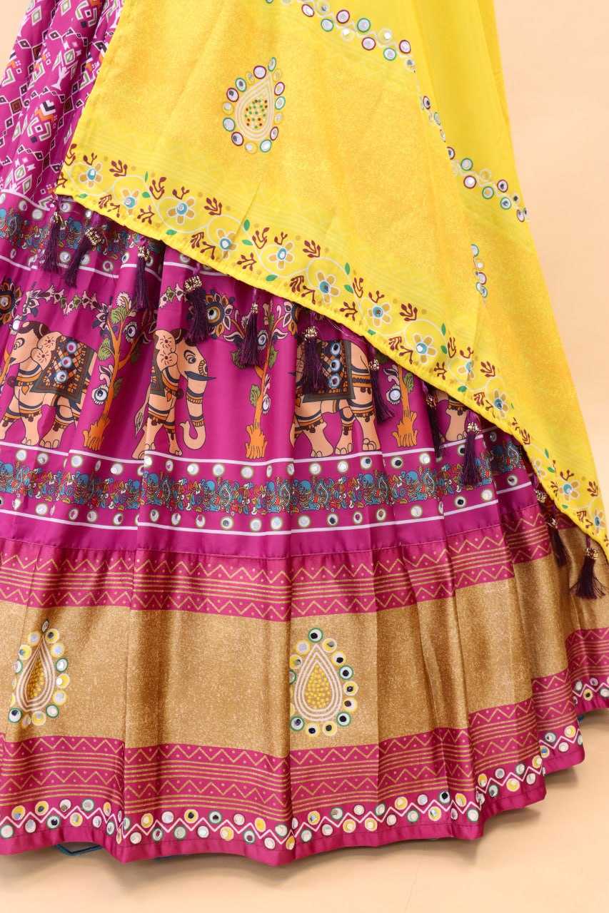 YNF CHINON SILK KESH396 1341 LEHENGA WHOLESALE MIRROR WORK HANDLOOM SILK LEHENGA MANUFACTURER