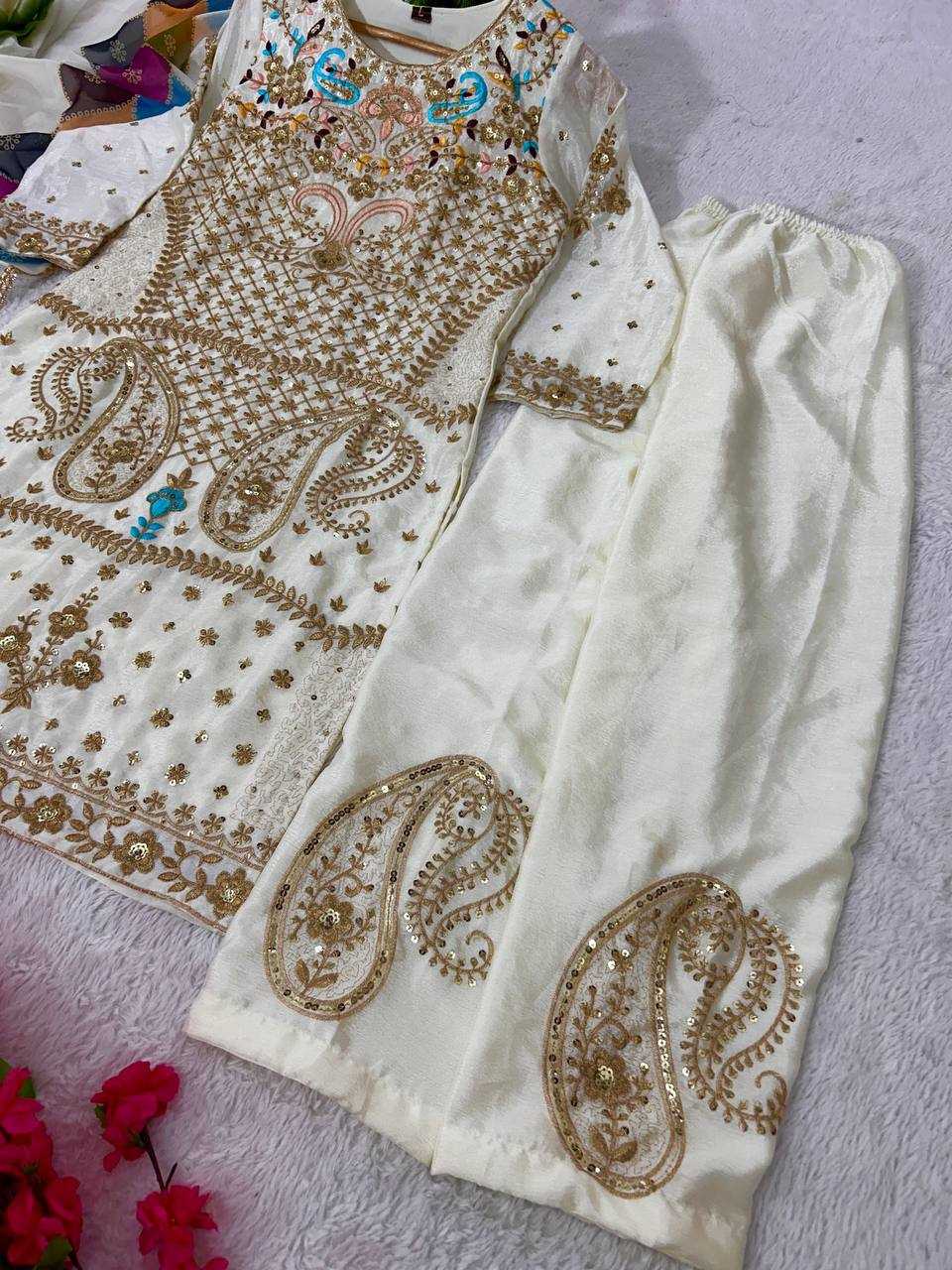 YNF CHINON SILK KESH399 3123 SUITS & DRESSES WHOLESALE LADIES SILK EMBROIDERY PARTY WEAR SUITS MANUFACTURER