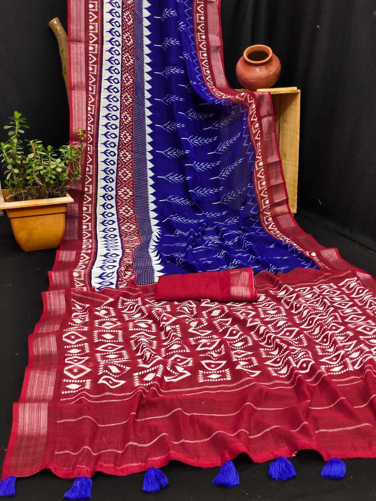 Ynf Cotton KESH203 MTW62 Sarees Wholesale Printed Sarees Ikkat Saree Zari Border Sarees Manufacturer