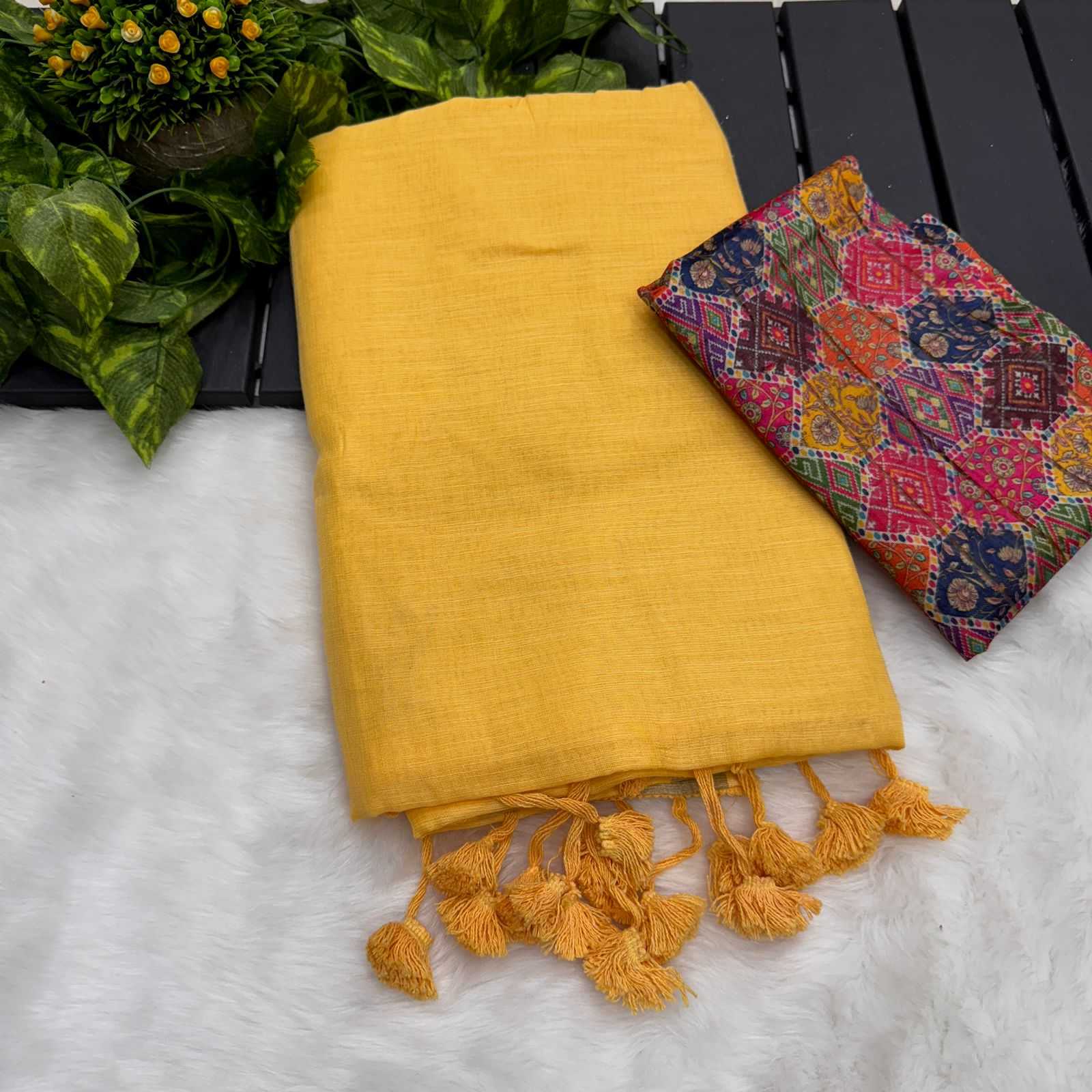 Ynf Cotton KESH203 MTW79 Sarees Wholesale Printed Sarees Cotton Linen Sarees Festive Sarees Manufacturer