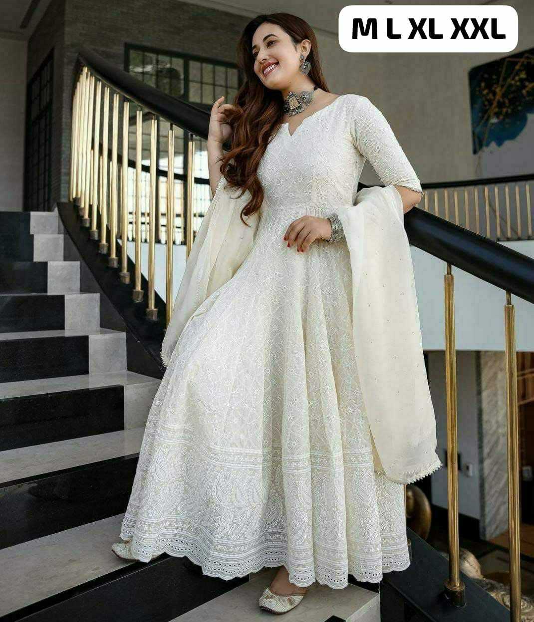 YNF COTTON KESH225 SCN13 GOWNS WHOLESALE ANARKALI DESIGNER SEQUIN GOWNS MANUFACTURER