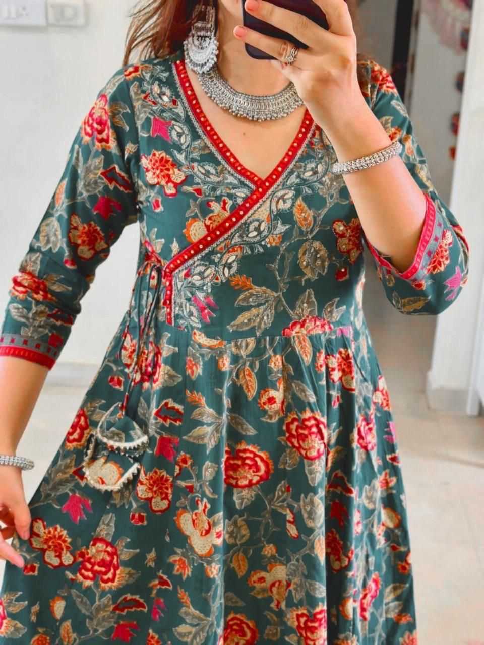 Ynf Cotton KESH256 RNF35 Kurti Wholesale Cotton Kurtis Anarkali Kurtis Embroidered Kurtis Manufacturer