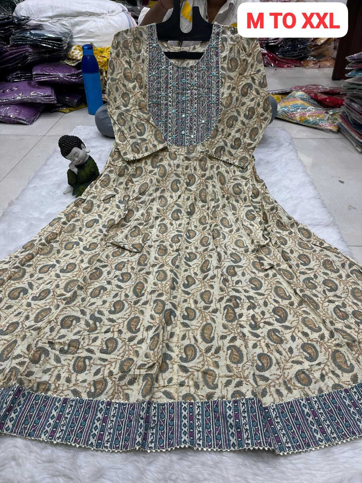 Ynf Cotton KESH258 VDA146 Gowns Wholesale Printed Gowns Fancy Gowns Anarkali Gown Manufacturer