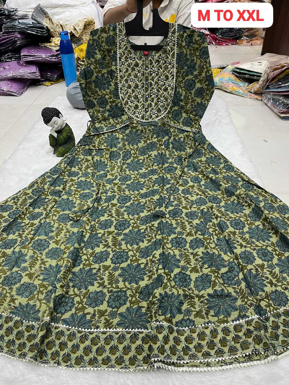 Ynf Cotton KESH258 VDA146 Gowns Wholesale Printed Gowns Fancy Gowns Anarkali Gown Manufacturer