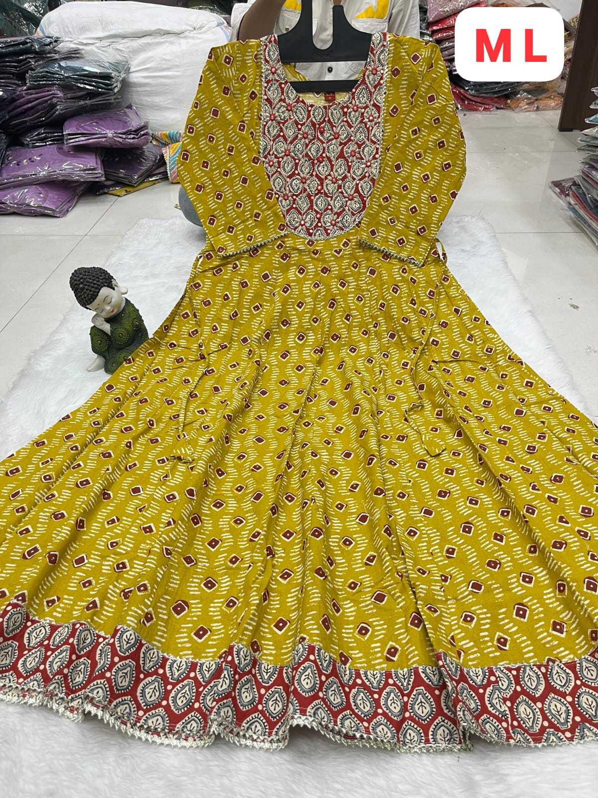 Ynf Cotton KESH258 VDA146 Gowns Wholesale Printed Gowns Fancy Gowns Anarkali Gown Manufacturer