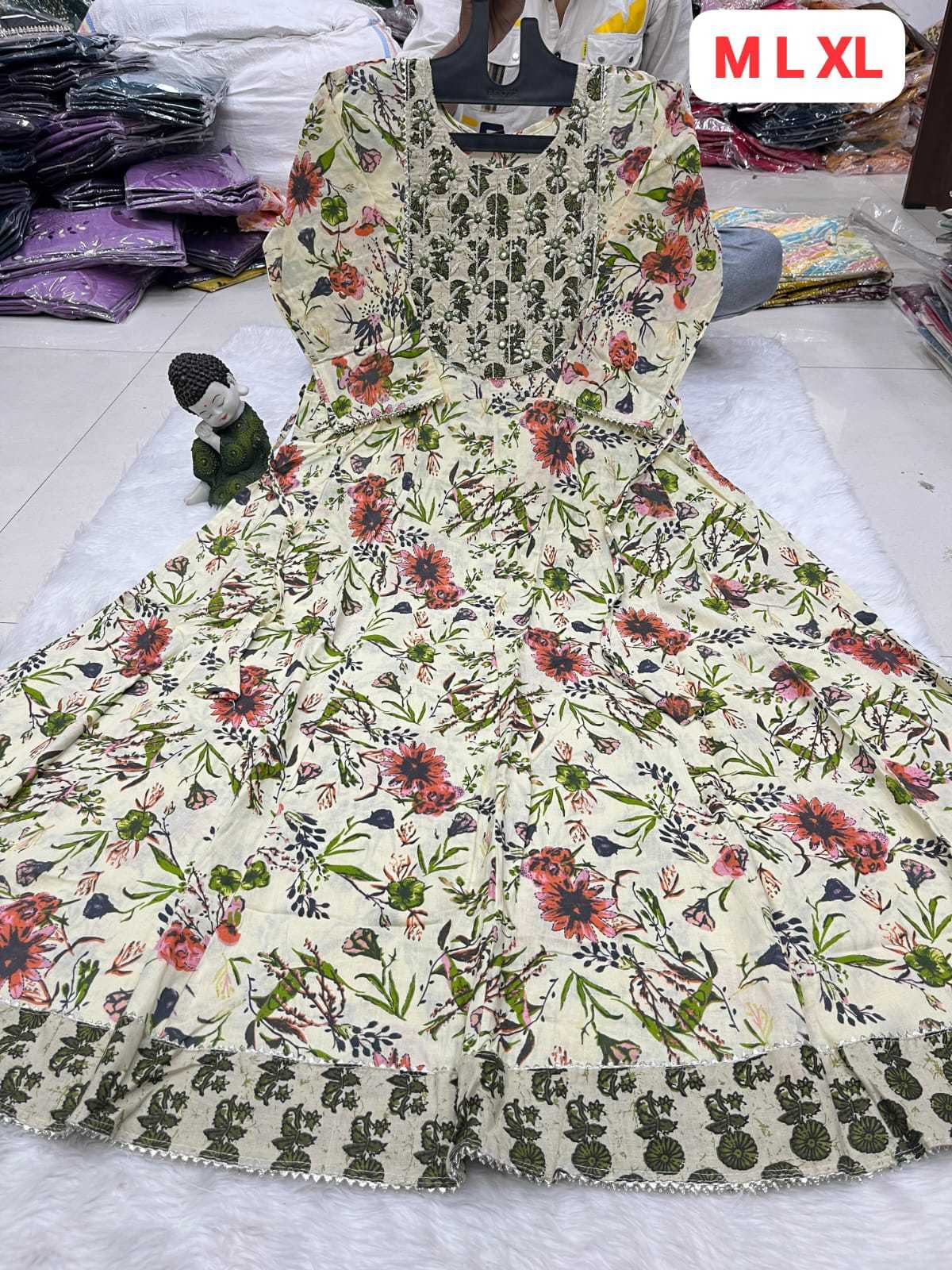 Ynf Cotton KESH258 VDA146 Gowns Wholesale Printed Gowns Fancy Gowns Anarkali Gown Manufacturer