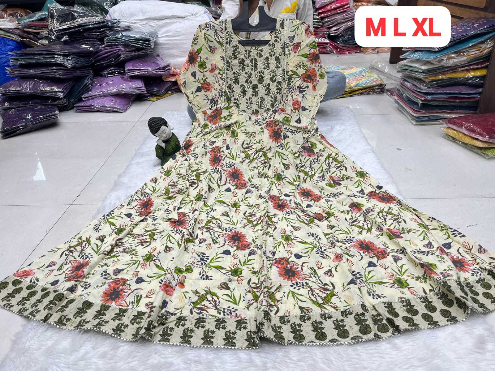 Ynf Cotton KESH258 VDA146 Gowns Wholesale Printed Gowns Fancy Gowns Anarkali Gown Manufacturer