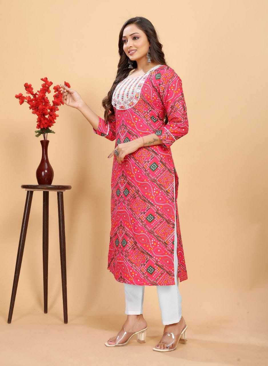 YNF COTTON KESH268 726 KURTI WHOLESALE COTTON PRINTED PINK KURTI MANUFACTURER