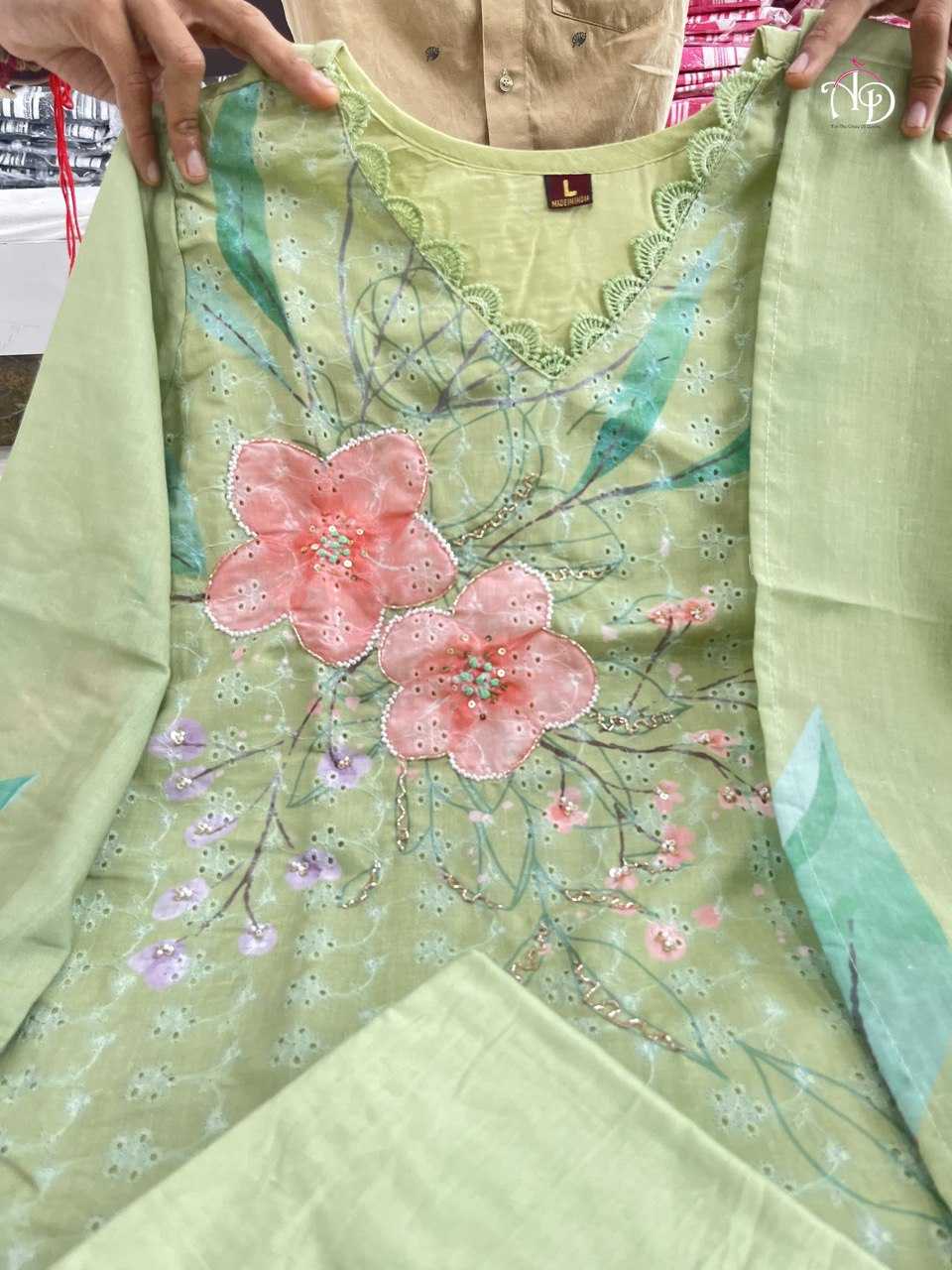 YNF COTTON KESH360 AKD06 SUIT WHOLESALE COTTON EMBROIDERY LADIES SUITS MANUFACTURER