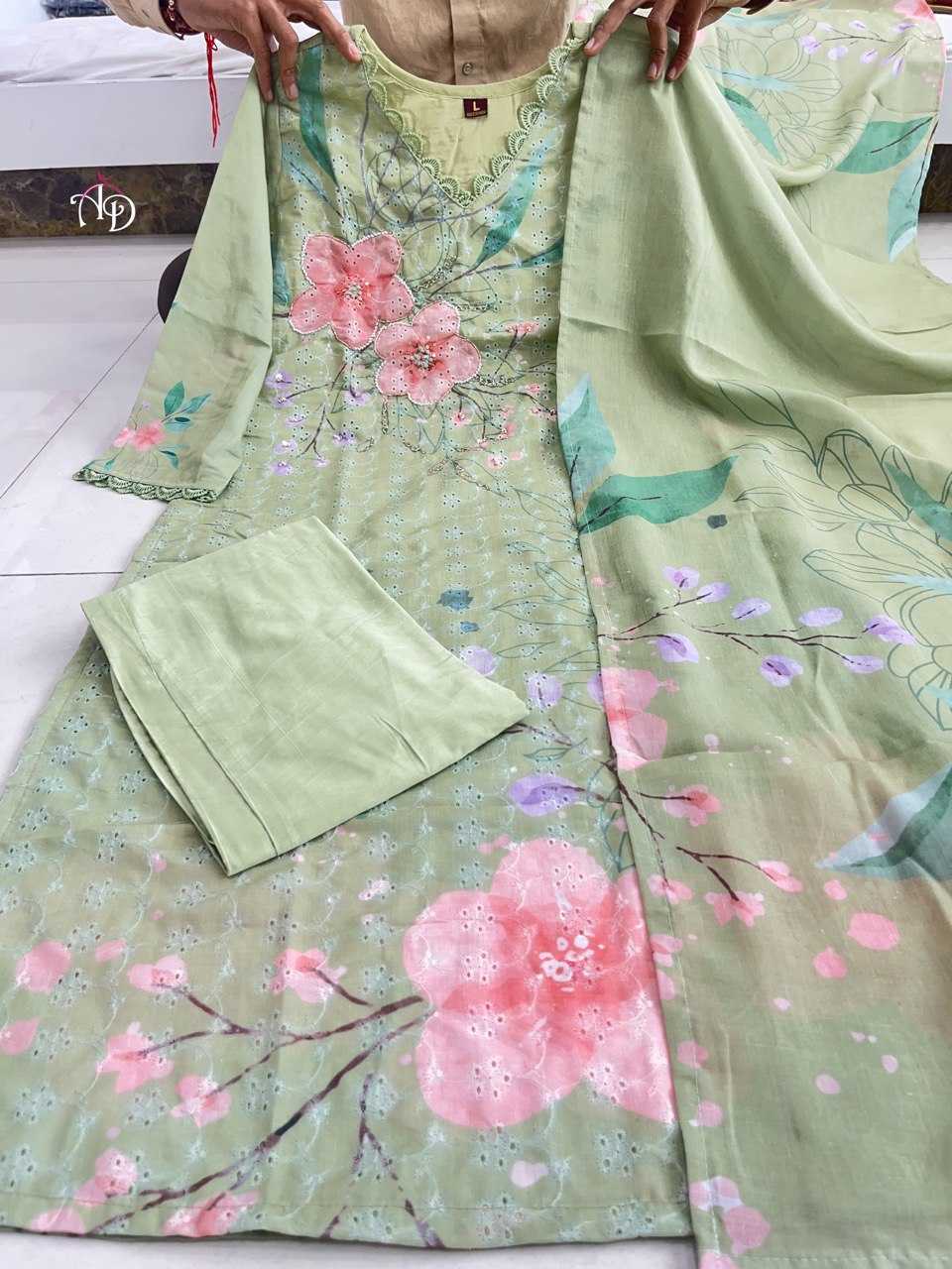 YNF COTTON KESH360 AKD06 SUIT WHOLESALE COTTON EMBROIDERY LADIES SUITS MANUFACTURER