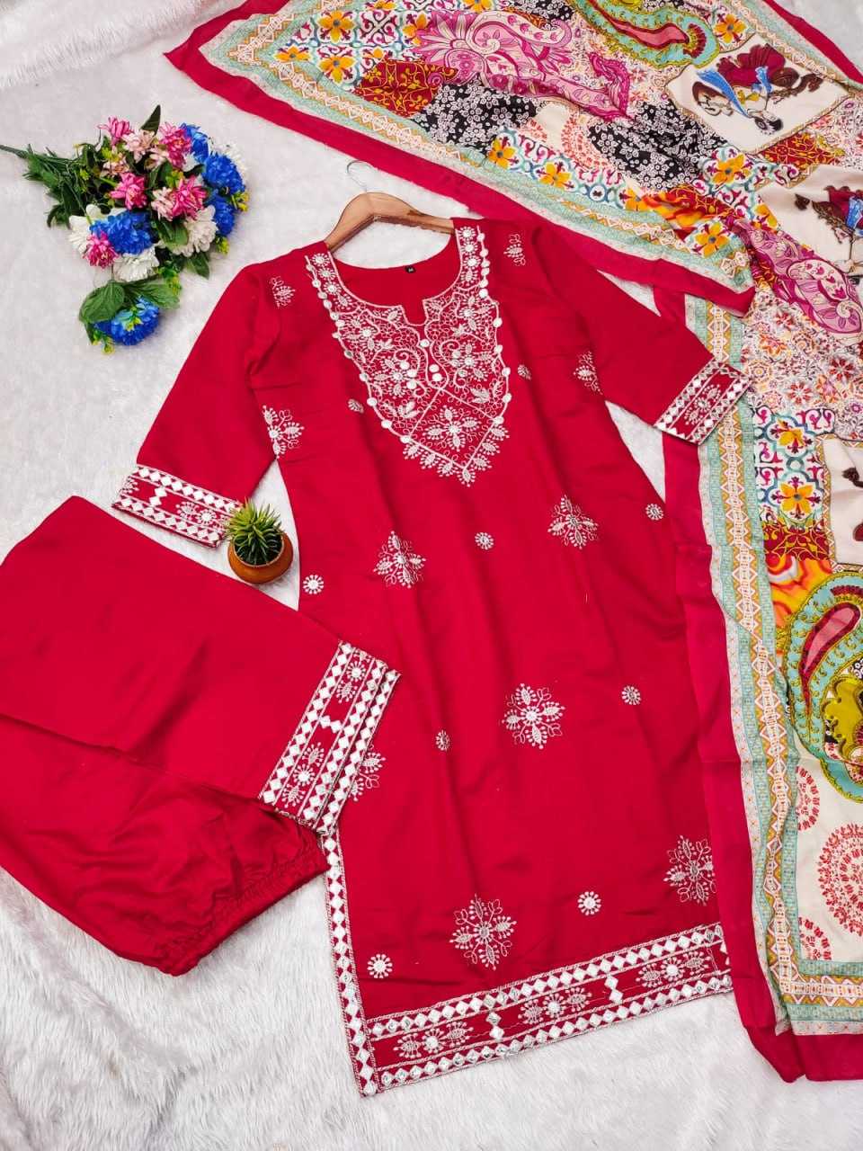 YNF COTTON KESH409 013 SUIT WHOLESALE EMBROIDERY DESIGNER COTTON SUIT MANUFACTURER