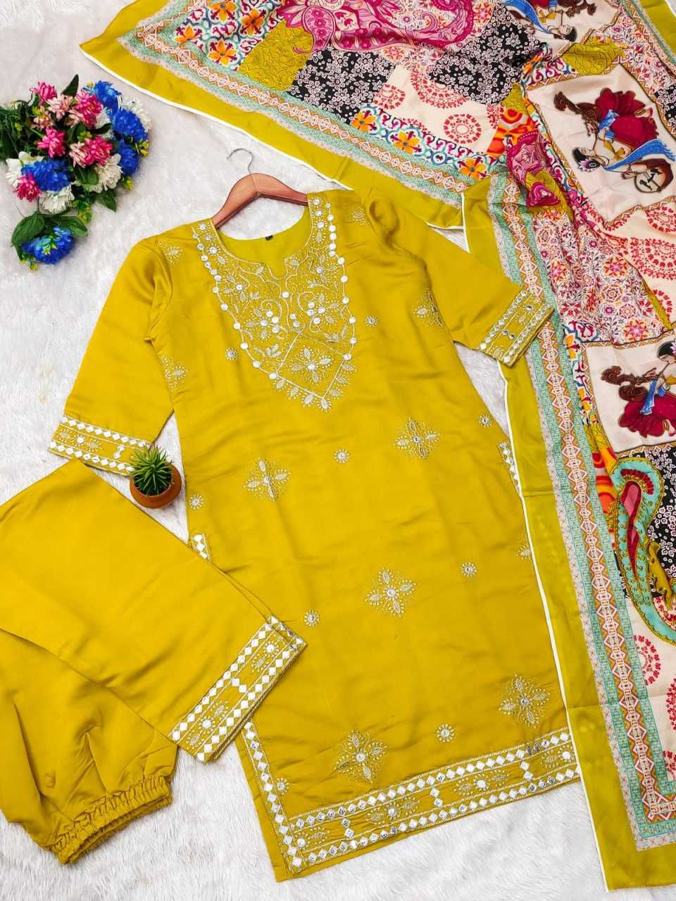 YNF COTTON KESH409 013 SUIT WHOLESALE EMBROIDERY DESIGNER COTTON SUIT MANUFACTURER