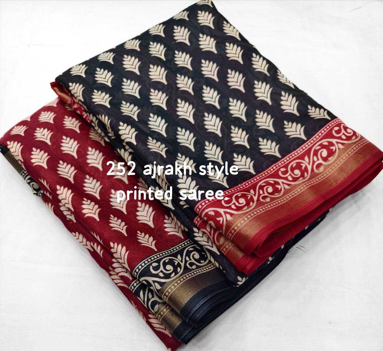 Ynf Cotton RIN145 MRD09 Sarees Wholesale Designer Sarees Fancy Sarees Ajrakh Sarees Manufacturer