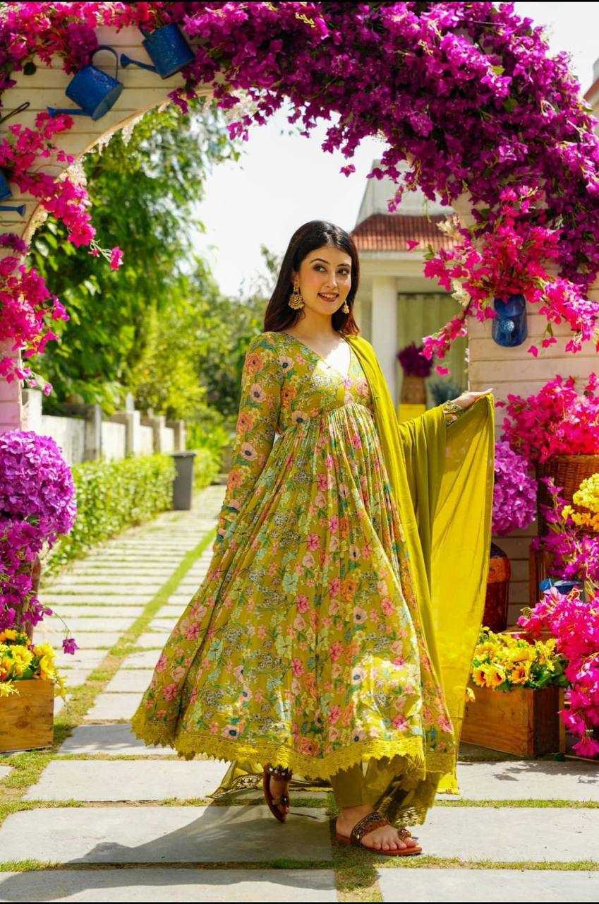 YNF CREPE KESH403 DBI01 GOWNS WHOLESALE PRINTED ANARKALI GEORGETTE GOWNS MANUFACTURER