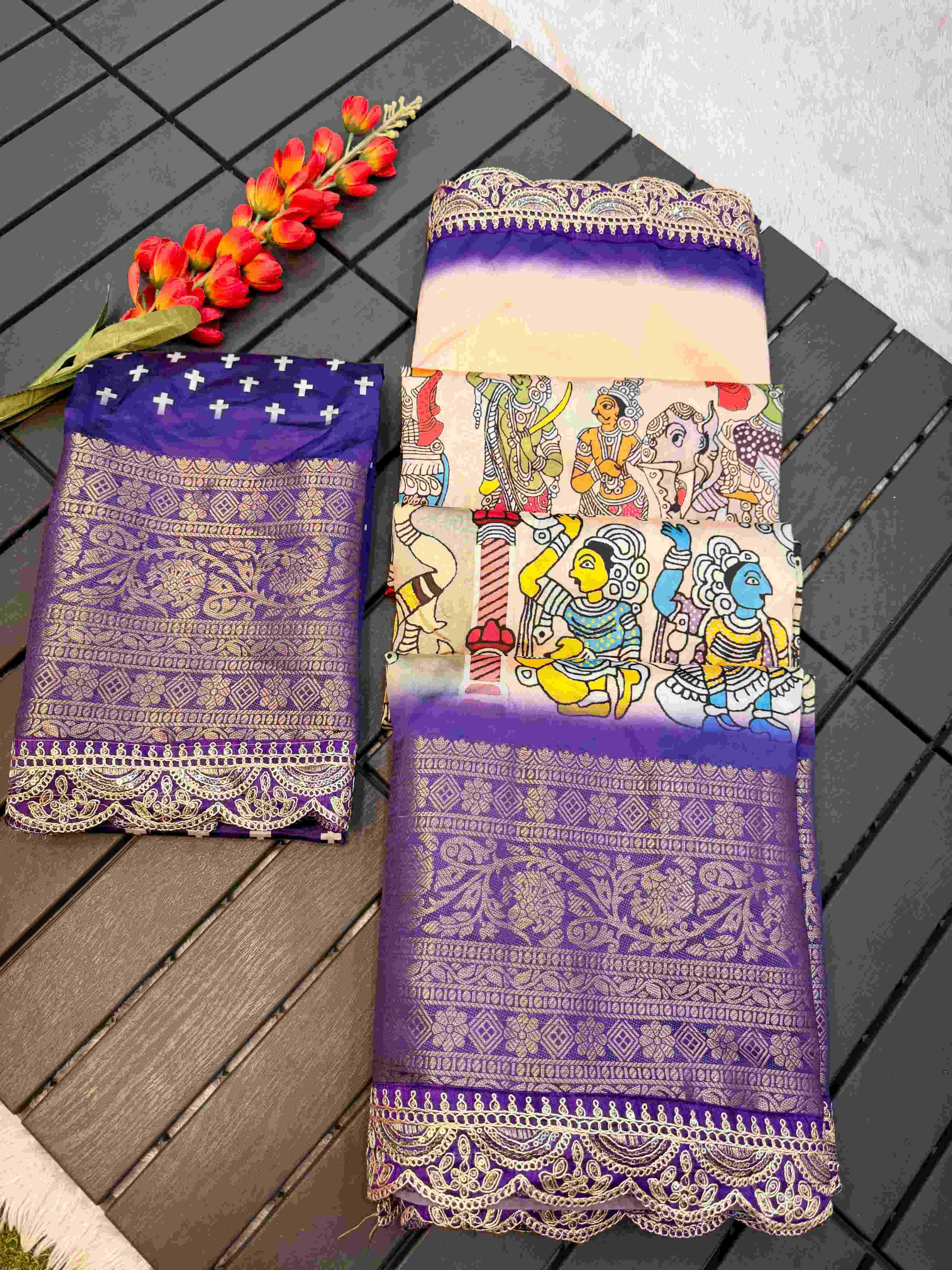 YNF DOLA SILK KESH274 MIS25 SILK SAREE WHOLESALE KALAMKARI DOLA SILK PRINTED SILK SAREE MANUFACTURER