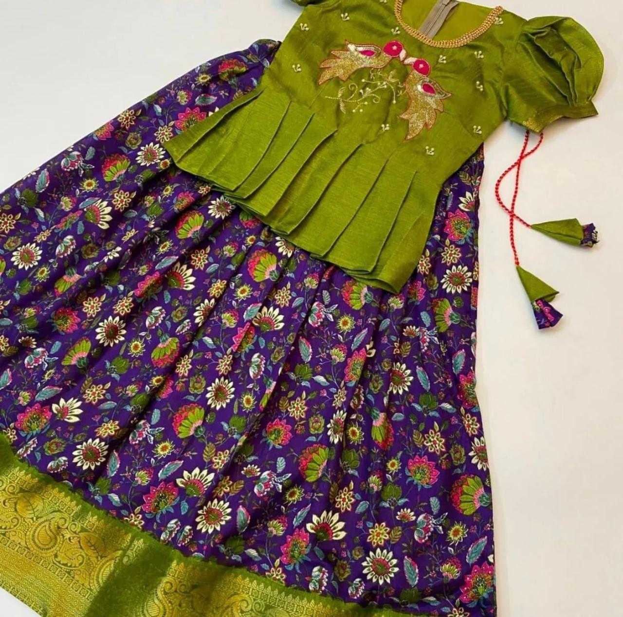 Ynf Dola Silk RIN192 8048 Kids Wear Wholesale Kids Lehenga Kids Ghagra Choli Kids Silk Dress Manufacturer