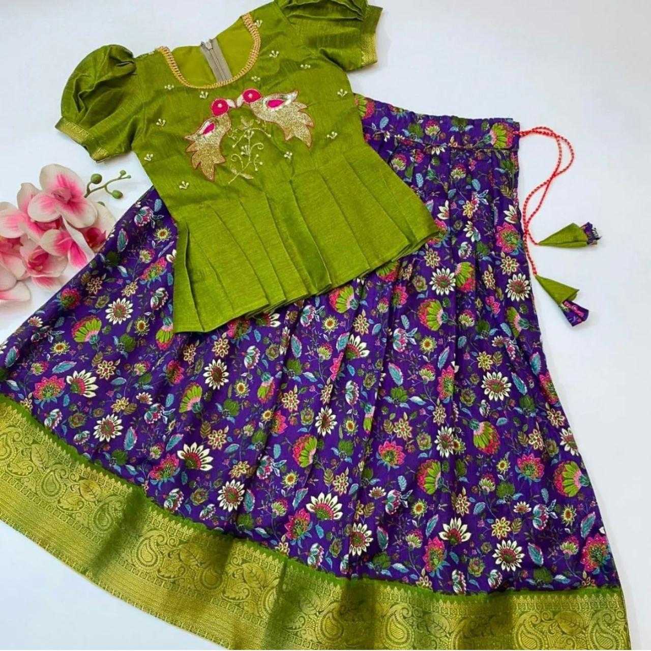 Ynf Dola Silk RIN192 8048 Kids Wear Wholesale Kids Lehenga Kids Ghagra Choli Kids Silk Dress Manufacturer