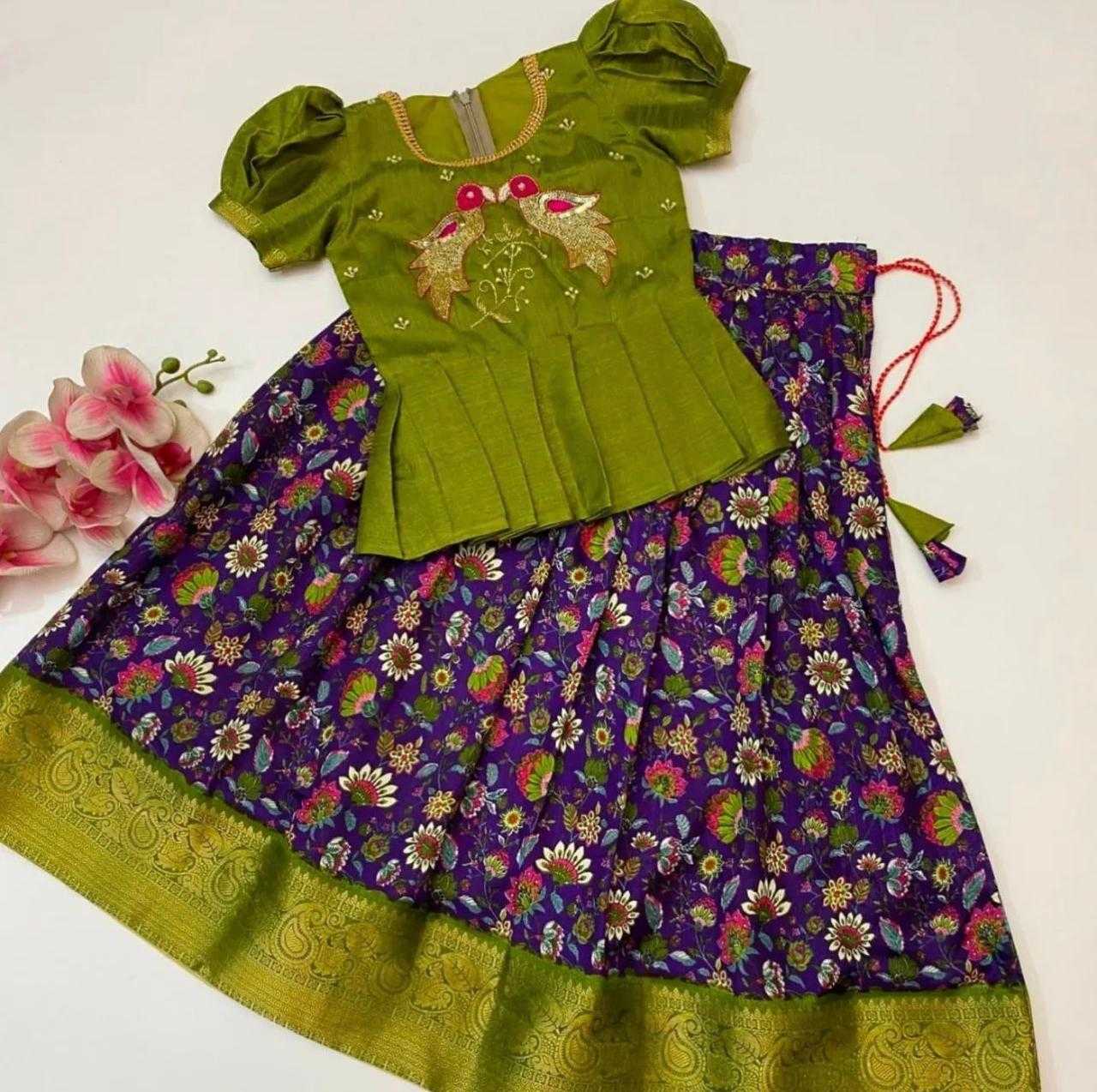 Ynf Dola Silk RIN192 8048 Kids Wear Wholesale Kids Lehenga Kids Ghagra Choli Kids Silk Dress Manufacturer